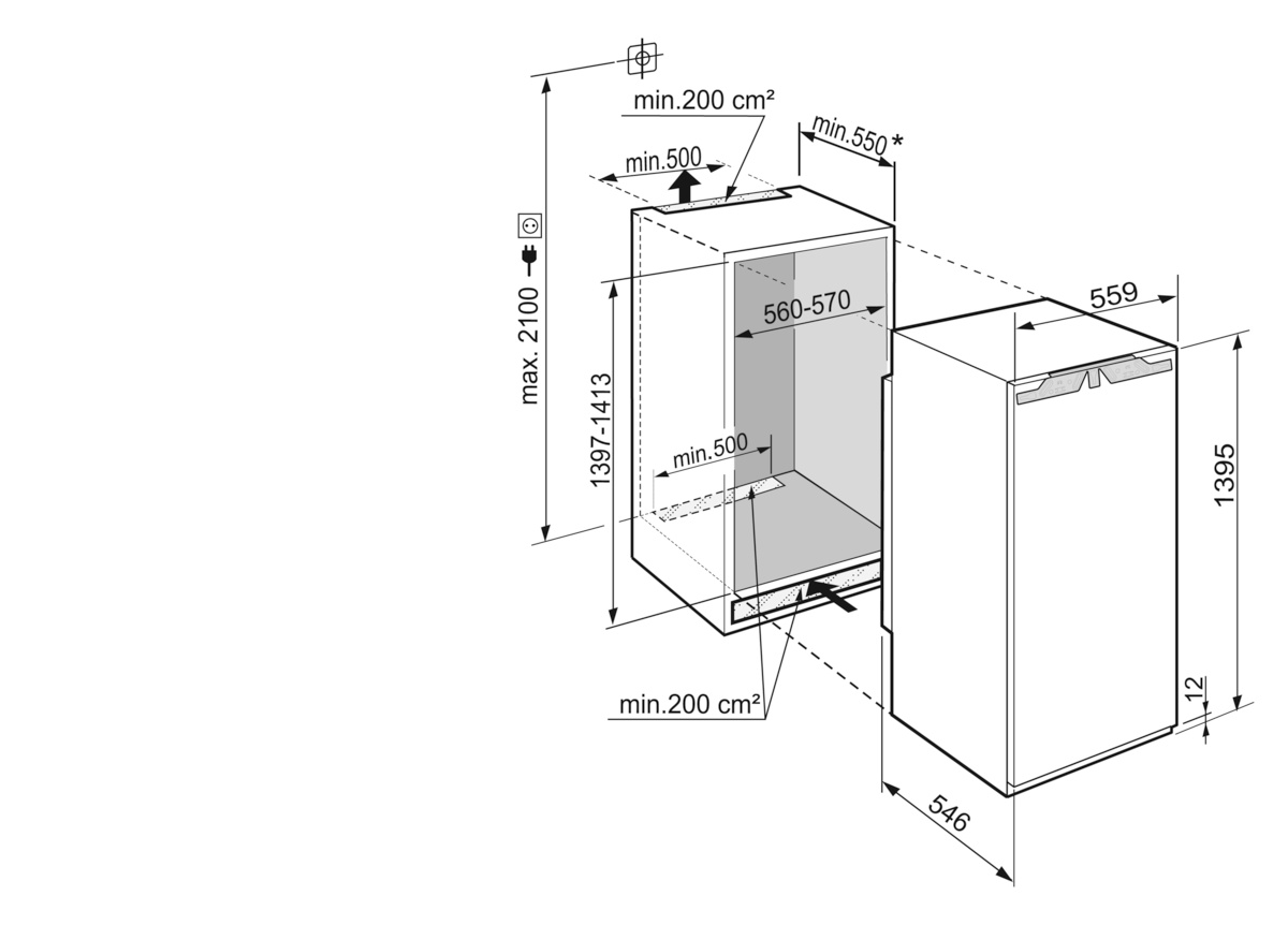 LIEBHERR IRBD452120 koelkast met vriesvak - 140cm