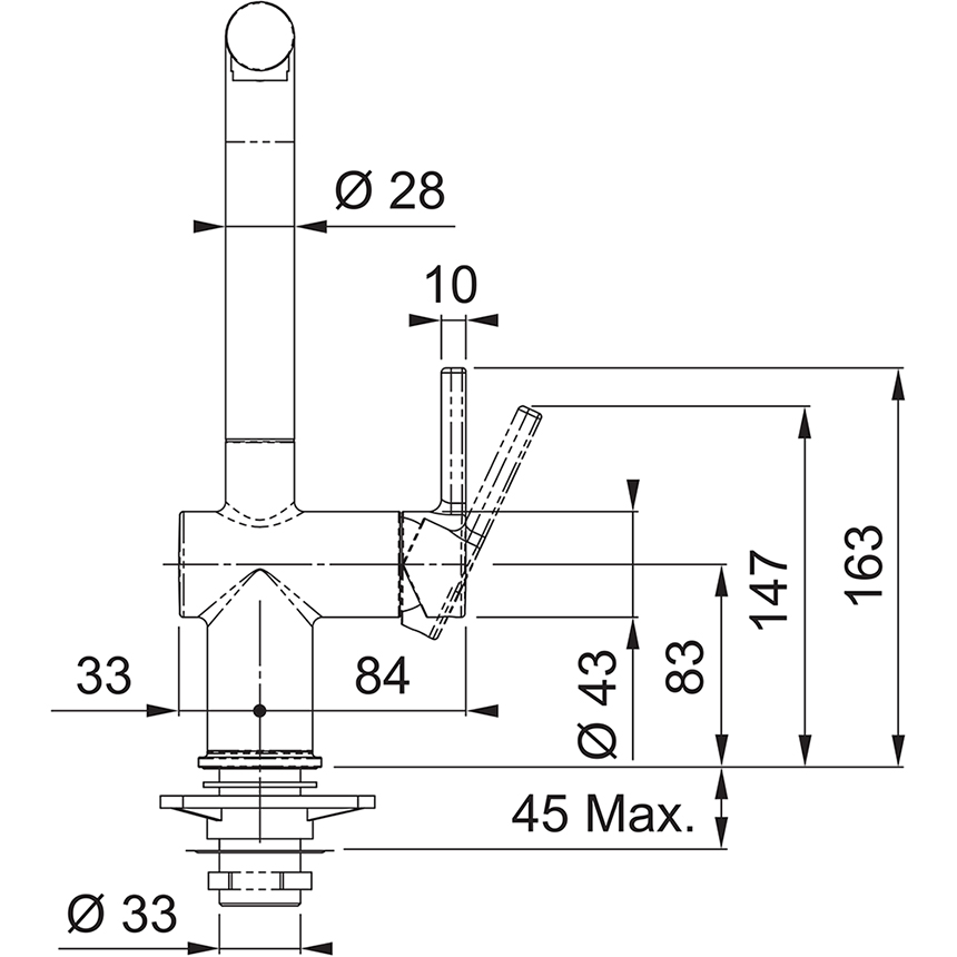 FRANKE 301001 ACTIVE ééngreepsmengkraan - keuken