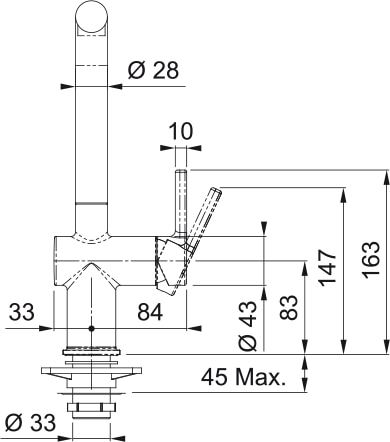 FRANKE 301017 ACTIVE ééngreepsmengkraan - keuken