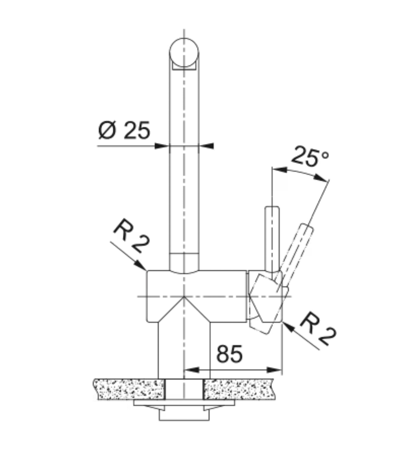 FRANKE 301982 ATLAS NEO ééngreepsmengkraan - keuken