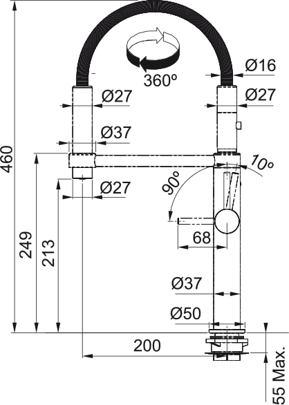 FRANKE 301880 PESCARA ééngreepsmengkraan - keuken