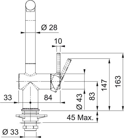 FRANKE 301008 ACTIVE ééngreepsmengkraan - keuken