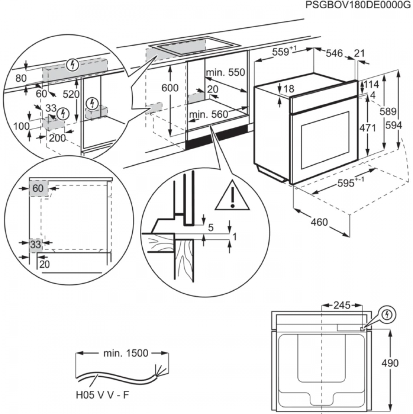 AEG BPE546060B multifunctionele oven - 60cm